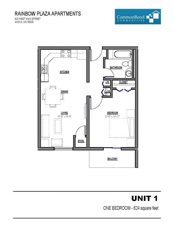 Studio, 1 & 2 Bedroom Apartments in Anoka, MN Rainbow Plaza